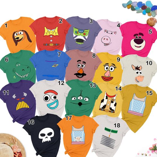Discover Beloved Toy Characters Halloween Costume Tshirt, Animated Toys Cosplay Inspired Shirt, Halloween Costume For Family Group T Shirt