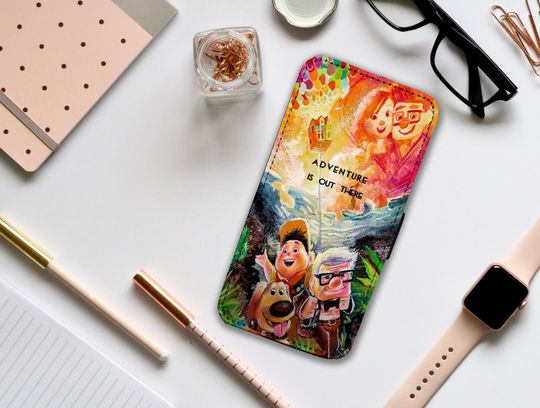Wallet Phone Cover with Card Inserts, Disney Up House, Adventure is out there