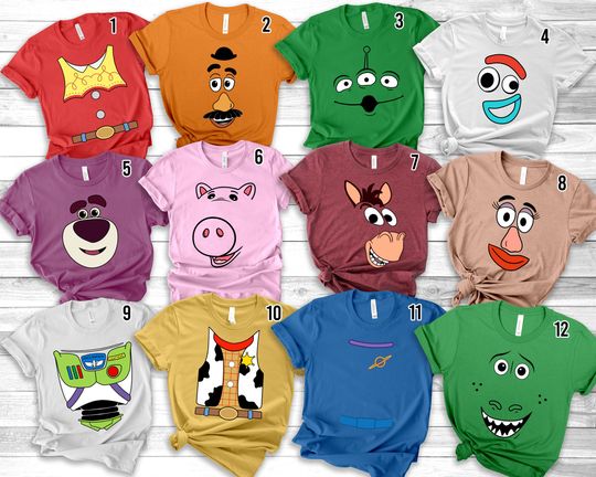 Disney Toy Story Face Outline Family Matching Shirt, Toy Story Costume Halloween Shirt, Disney Birthday Group Shirt, Buzz Lightyear, Woody