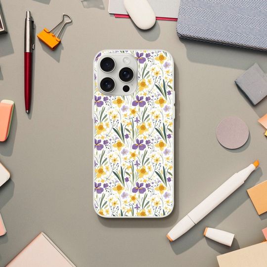Discover Iris Pattern Phone Case for iPhone  - Flower-Themed Protective Cover