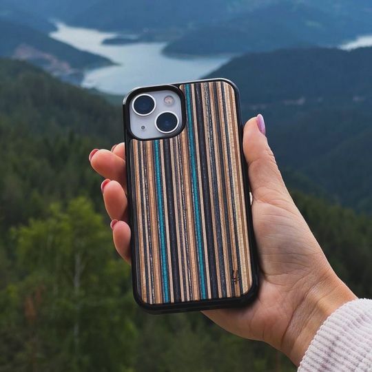 Discover Phone case for iPhone, Wood Magsafe case from Recycled Skateboards for iPhone 15