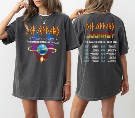 Discover Def-Leppard And Journey Summer Stadium Tour 2024 Shirt, Journey Tour Shirt, Unisex Shirt, Western Shirt, Concert Shirt, Journey Fan Gift