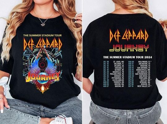 Discover Def-Leppard And Journey Summer Stadium Tour 2024 Shirt, Journey Tour Shirt, Def Leppard Shirt, Rock Music, Def Leppard And Journey Fan Gift