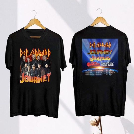 Discover 2024 Def Leppard And Journey Summer Stadium Tour Shirt, Def Leppard Fan Shirt, Journey Band Tour 2024 Shirt, Def Leppard And Journey Merch