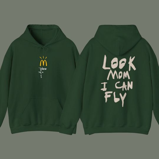 Travis Crew x Look Mom I Can Fly Hoodie, Cactus Jack Merch, Cactus Jack, Travis Cactus Jack Hoodie, Unisex Hoodie