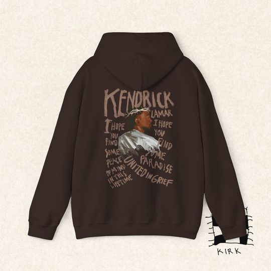 Kendrick Lamar United in Grief Hand Drawn Doodle - Tees By Kirk Unisex Heavy Blend Hooded Sweatshirt