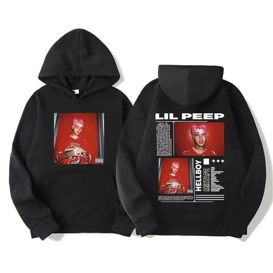 Lil Peep Hellboy Rap Hoodie, Concert Merch Album 90s Graphic Hoodies