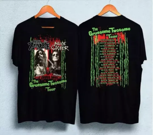Rob Zombie Alice Cooper The Gruesome Twosome Tour Double Sided T-Shirt