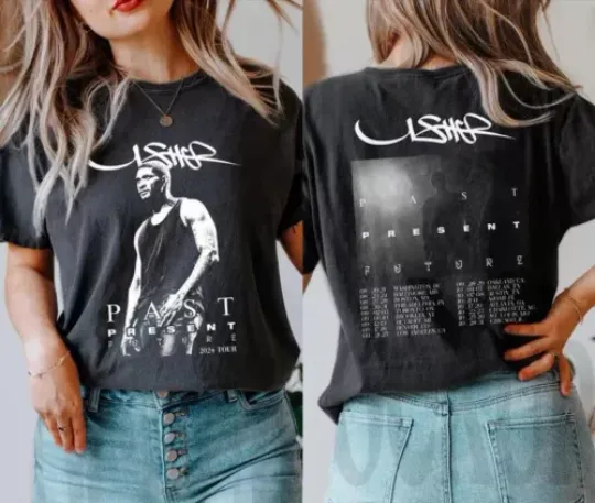 Discover Usher Past Present Future Tour 2024 t-Shirt