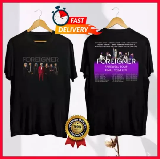 Discover Farewell Tour 2024 Foreigner T-Shirt, Foreigner Band 2024 Concert Shirt