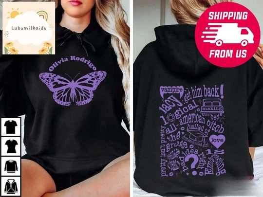 Two-sided Olivia Rodrigo Guts Tour 2024 Shirt, The Guts World Tour 2024 Hoodie, Music Tour Shirt, Graphic Shirt, Gifts For Fans