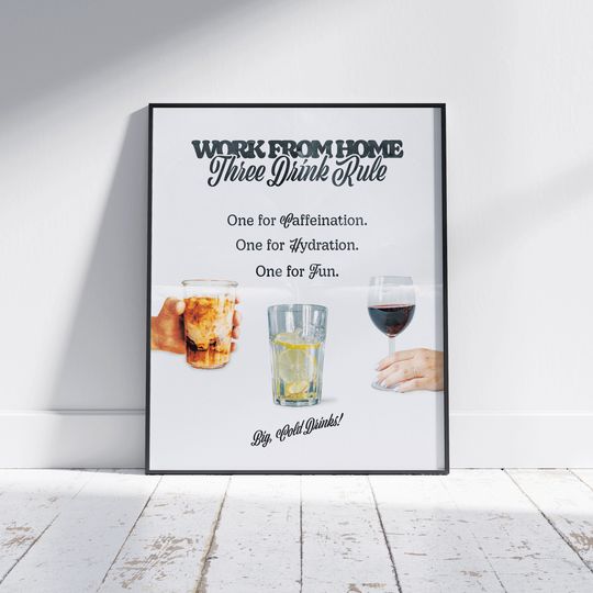 Discover Funny Office Decor | Work From Home Wall Art | Retro Bar Poster