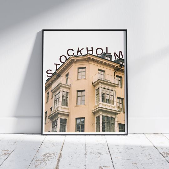 Discover Stockholm Travel Poster | Scandinavian Architecture Print