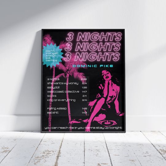 Discover Dominic Fike Poster | Don't Forget About Me, Demos Print | 3 Nights Poster