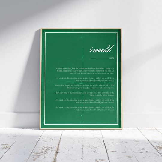 Discover COIN Lyric Poster | COIN Band Print