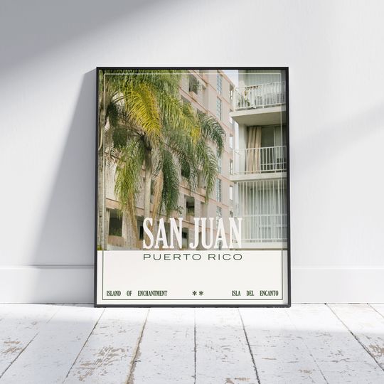 Discover San Juan Travel Poster | Retro Puerto Rico Print | Vacation Poster
