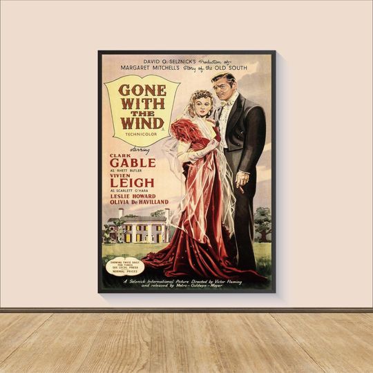 Discover Gone with the Wind (1939) Vintage Movie Poster Print, Room Decor, Movie Art, Gifts for Him/Her, Wall Art Print