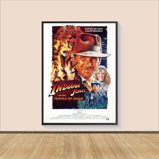 Indiana Jones & the Temple of Dooom Movie Poster Print, Room Decor, Movie Art, Gifts for Him/Her, Wall Art Print