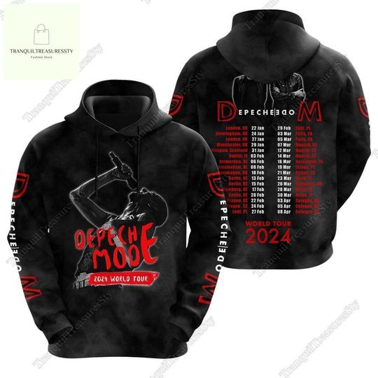 Discover Depeche Mode World Tour 2024 Hoodie, Depeche Mode Band Shirt, Depeche Mode Merch Shirt