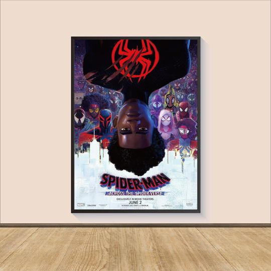 Spiderman: Into the Spiderverse Movie Poster Print, Room Decor, Movie Art, Gifts for Him/Her, Wall Art Print