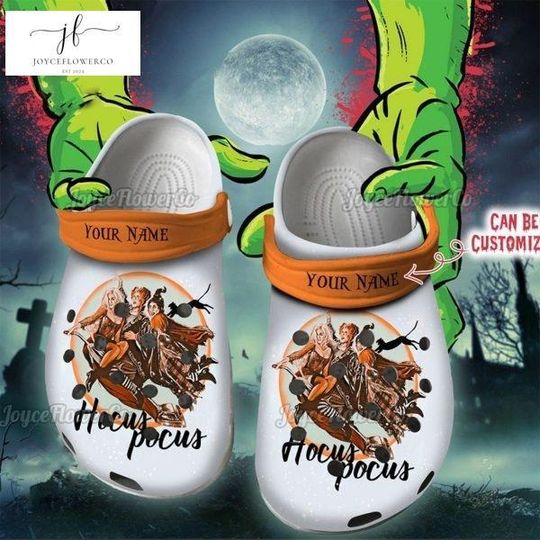 Custom Halloween Hocus Pocus Clogs, Hocus Pocus Slippers, Sanderson Sisters Sandals, Spooky Season Gift, Disney Witches Shoes