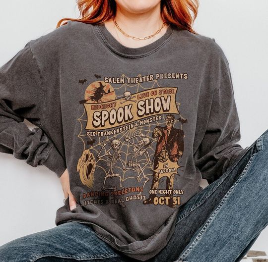 Halloween Long Sleeve t-shirt, Retro Halloween Shirt, Spooky Halloween Monster Mash Shirt