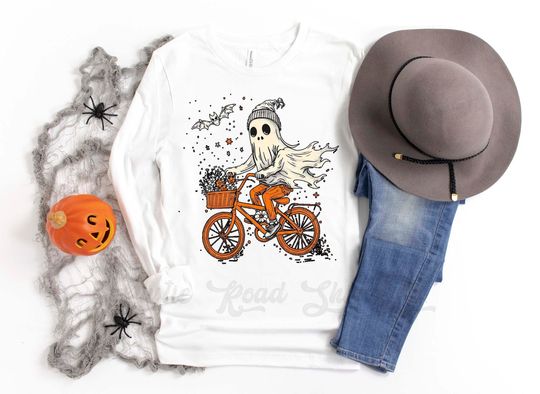 Ghost Halloween Shirt, Halloween Long Sleeve Shirt, Toddler Halloween Shirt, Girls Halloween Shirt