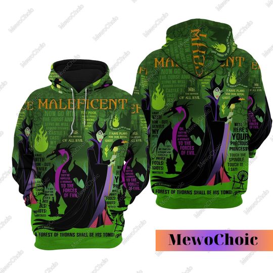 Halloween Maleficent Hoodie, Disney Villains Hoodie, Maleficent Villains