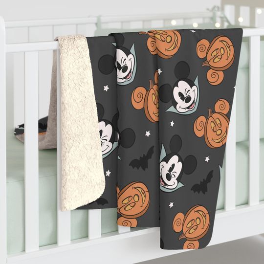 Discover Disney Halloween Blanket, Disney Sherpa Fleece Blanket