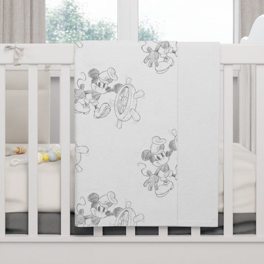 Discover Fleece Baby Blanket  / Disney Inspired Decor / Steamboat Willie
