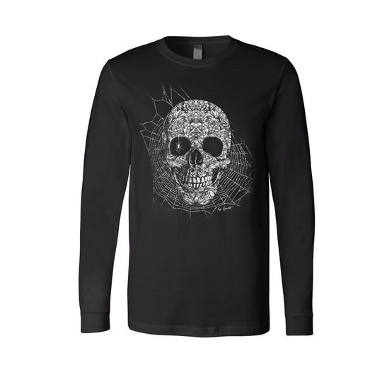 Discover Halloween Long Sleeve Shirt, Skull Long Sleeve, Gothic Tshirt, Halloween Gift, Horror Shirt, Ghost Shirt, Scary Shirt, Boo Shirt