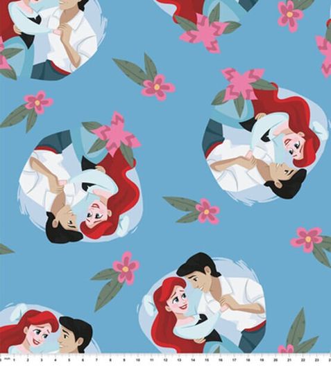 Discover Ariel Little mermaid love story print handmade fleece tie blanket