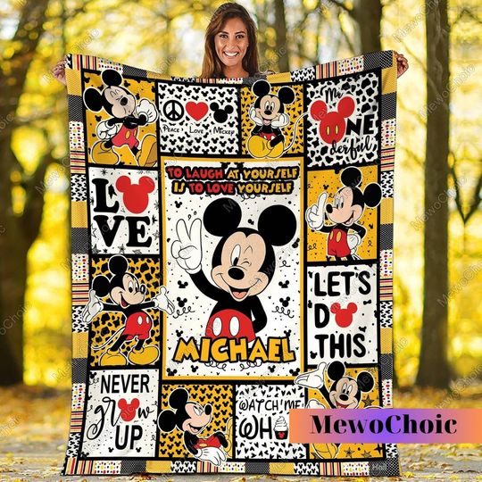 Discover Disney Mickey Mouse Blanket, Mickey Mouse Name Blanket, Boy Mickey Blanket