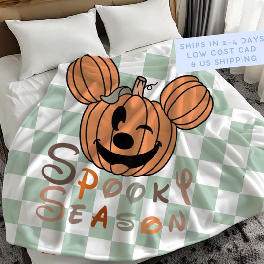 Discover Spooky Season Blanket with Magical Mouse Pumpkin