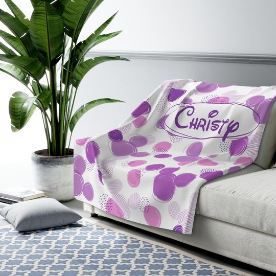 Discover Purple Polka Dots Blanket, Disney Sherpa Fleece Blanket, Disney Couch Blanket