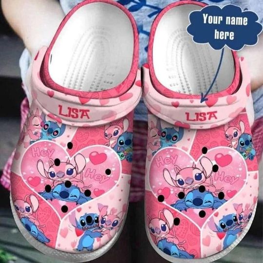 Stitch Angel Clogs, Stitch Shoes, Kid/Adult Sandals Slippers, Custom Shoes