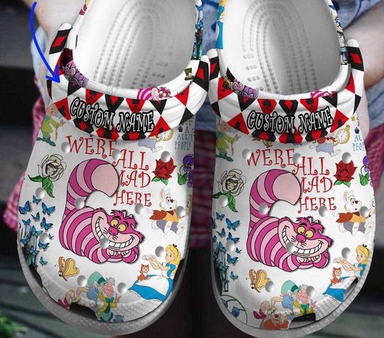Alice In Wonderland Clogs, Cheshire Cat Character Shoes, Kid/Adult Sandals Slippers, Custom Shoes