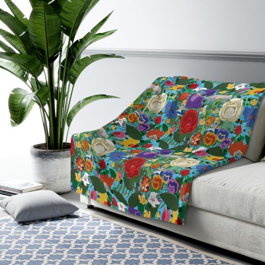 Discover Disney Alice In Wonderland Inspired Sherpa Fleece Blanket Throw Hand Drawn Art Gift