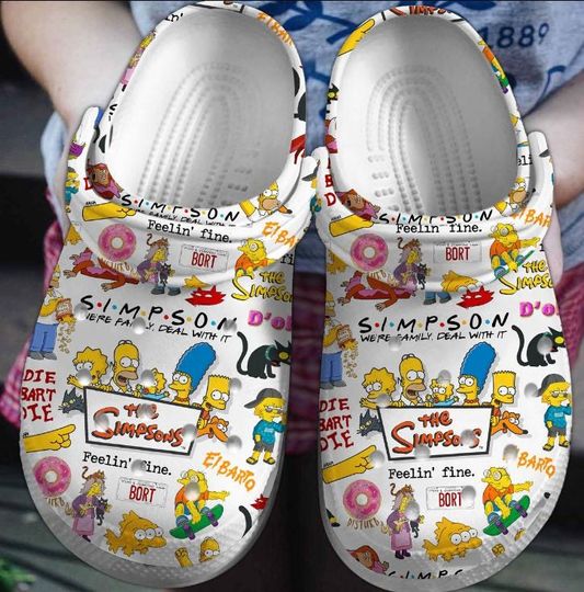 The Simpsons Cartoon Clogs, Simpsons Summer Shoes, Simpsons Clogs For Men Women Kids, Clogs Sandals, Clogs For Summer, Christmas Gift