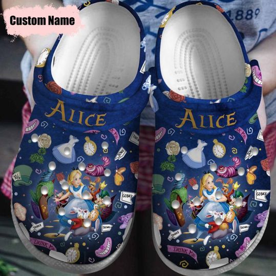Alice in Wonderland Cartoon Clogs, Alice Summer Shoes, Alice Clogs For Men Women Kids, Clogs Sandals, Clogs For Summer, Christmas Gift