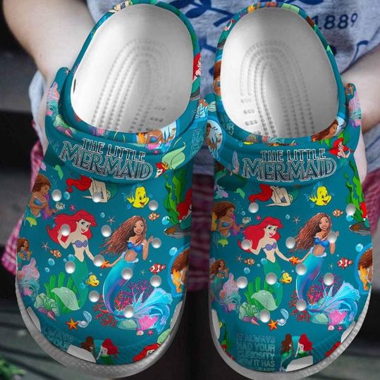 The Little Mermaid Clogs, Mermaid Clogs For Men Women Kids, Mermaid Summer Shoes, Clogs Sandals, Clogs For Summer, Christmas Gifts