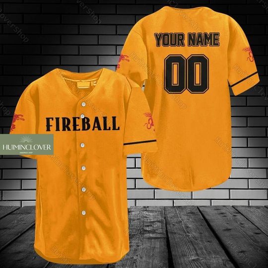 Custom Fireball Baseball Jersey, Fireball Jersey Shirt, Fireball Whiskey Shirt, Alcohol Baseball Shirt, Personalized Baseball Uniform