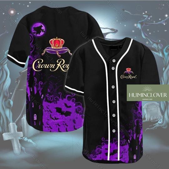 Discover Halloween Crown Royal Baseball Jersey, Crown Royal Whiskey Shirt, Halloween Drink Shirt, Crown Royal Jersey Shirt, Halloween Jersey