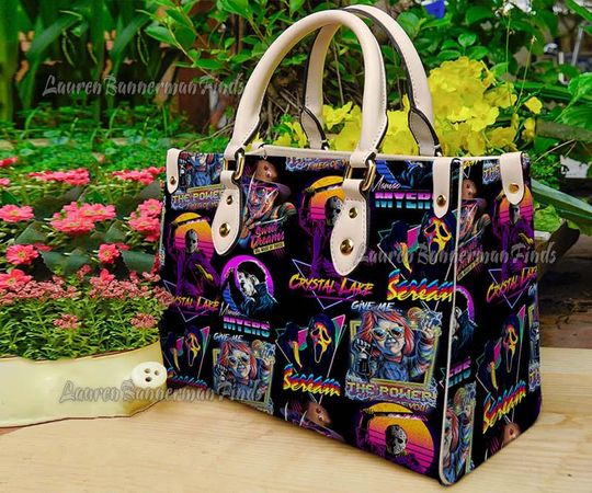 Discover Halloween HandBag, Halloween Leather PU Handbag, Horror Movie Characters Bag, Woman Shoulder Bag, Crossbody Bag, Movie handbag