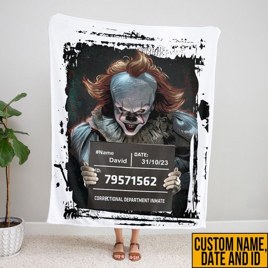 Discover Halloween Scary Character Blanket, Custom Name And Date Blanket, Creepy Halloween Blanket Gift, Movie Gift