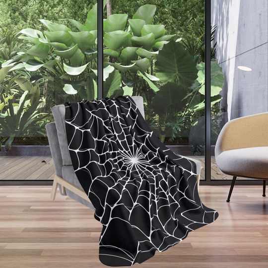 Discover Spider Blanket Sherpa Halloween Blanket Spider Web Goth Fleece Black Spider Web Halloween Gothic Decor Housewarming Gift