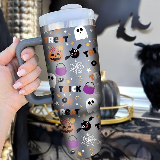 Discover Halloween Trick or Treat Tumbler 40oz, Mystic Hippie Tumbler, Halloween Cup Aesthetic Gifts