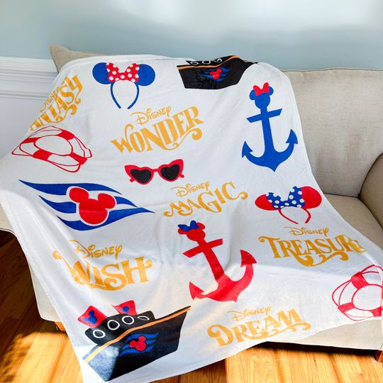 Discover Disney Cruise Blanket. Disney Blanket. Disney Cruise Line Blanket. Disney Gift