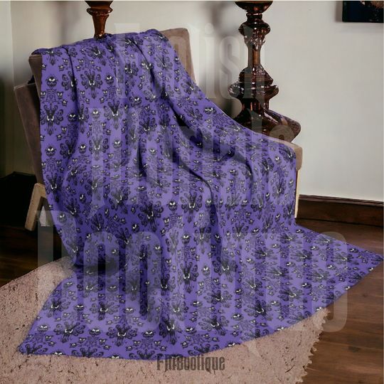 Discover Haunted Mansion Arctic Fleece Blanket - 3 sizes - Purple Wallpaper Design