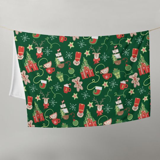 Discover Disney Christmas  Merriest Place on Earth Disney Parks Holiday Fleece  Blanket